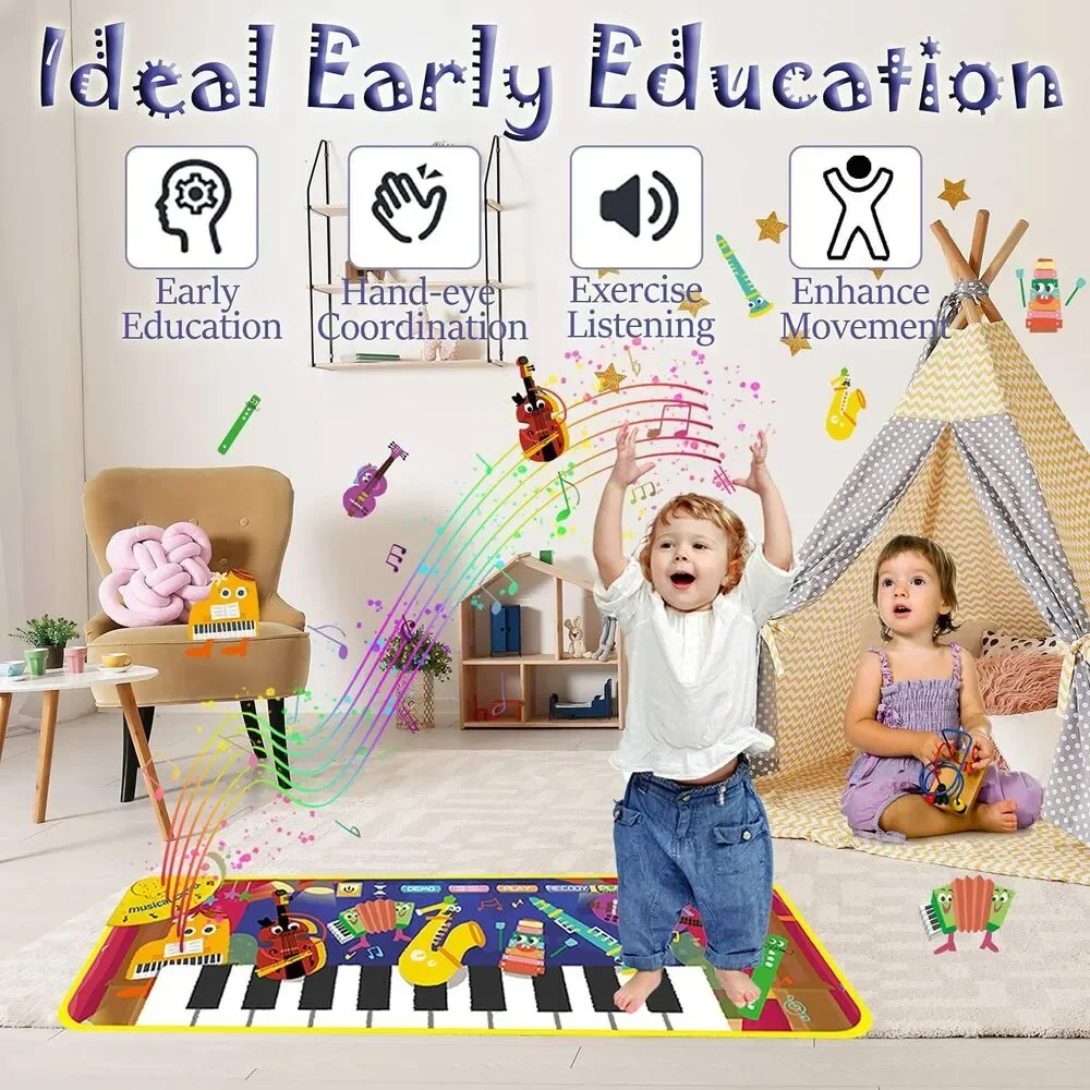 Kids Musical Piano Mats, Soft Musical Dance Mat, Baby Early Education